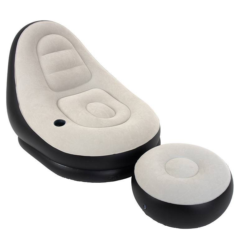 FOTEL DMUCHANY POMPOWANY Z PODNOŻKIEM PUFĄ NA PLAŻĘ OGRÓD COMFY COMFY