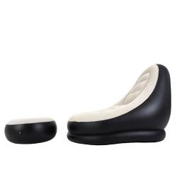 FOTEL DMUCHANY POMPOWANY Z PODNOŻKIEM PUFĄ NA PLAŻĘ OGRÓD COMFY COMFY