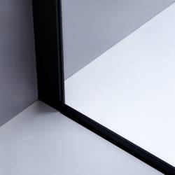 DRZWI PRYSZNICOWE Z BRODZIKIEM SH03D/ST06C CZARNE/BIAŁY 115-120/120x100 CM SH03D-BL+ST06C-WH