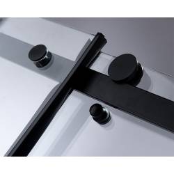 DRZWI PRYSZNICOWE Z BRODZIKIEM SH03D/ST06C CZARNE/BIAŁY 115-120/120x100 CM SH03D-BL+ST06C-WH