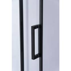 DRZWI PRYSZNICOWE Z BRODZIKIEM SH03D/ST06C CZARNE/BIAŁY 115-120/120x100 CM SH03D-BL+ST06C-WH