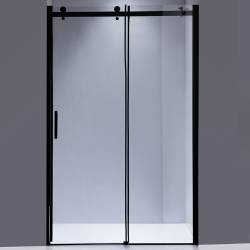 DRZWI PRYSZNICOWE Z BRODZIKIEM SH03D/ST05E CZARNE/BIAŁY 115-120/120x70 CM SH03D-BL+ST05E-WH