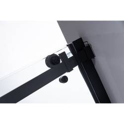 DRZWI PRYSZNICOWE Z BRODZIKIEM SH03D/ST05E CZARNE/BIAŁY 115-120/120x70 CM SH03D-BL+ST05E-WH