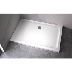 DRZWI PRYSZNICOWE Z BRODZIKIEM SH03D/ST04C CHROM/BIAŁY 115-120/120x90 CM 8 MM