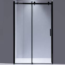 DRZWI PRYSZNICOWE Z BRODZIKIEM SH03C/ST04B CZARNE/BIAŁY 105-110/110x90 CM 8 MM