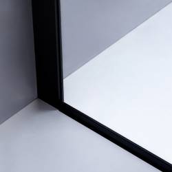 DRZWI PRYSZNICOWE Z BRODZIKIEM SH03C/ST04B CZARNE/BIAŁY 105-110/110x90 CM 8 MM