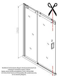 DRZWI PRYSZNICOWE Z BRODZIKIEM SH03C/ST04B CZARNE/BIAŁY 105-110/110x90 CM 8 MM