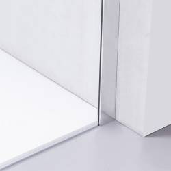 DRZWI PRYSZNICOWE Z BRODZIKIEM SH03C/ST04B CHROM/CZARNY 105-110/110x90 CM 8 MM