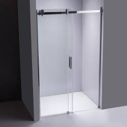 DRZWI PRYSZNICOWE Z BRODZIKIEM SH03C/ST03B CHROM/CZARNY 105-110/110x80 CM 8 MM