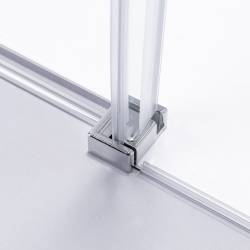 DRZWI PRYSZNICOWE Z BRODZIKIEM SH03B/ST06A CHROM/CZARNY 95-100/100x100 CM 8 MM