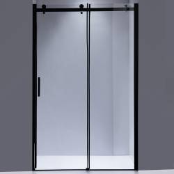 DRZWI PRYSZNICOWE Z BRODZIKIEM SH03B/ST04A CZARNE/BIAŁY 95-100/100x90 CM SH03B-BL+ST04A-WH