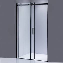 DRZWI PRYSZNICOWE Z BRODZIKIEM SH03B/ST04A CZARNE/BIAŁY 95-100/100x90 CM SH03B-BL+ST04A-WH