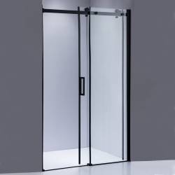DRZWI PRYSZNICOWE Z BRODZIKIEM SH03B/ST04A CZARNE/BIAŁY 95-100/100x90 CM SH03B-BL+ST04A-WH