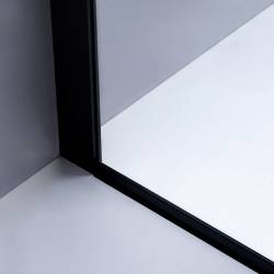 DRZWI PRYSZNICOWE Z BRODZIKIEM SH03B/ST04A CZARNE/BIAŁY 95-100/100x90 CM SH03B-BL+ST04A-WH