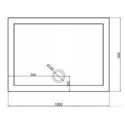 DRZWI PRYSZNICOWE Z BRODZIKIEM SH03B/ST04A CZARNE/BIAŁY 95-100/100x90 CM SH03B-BL+ST04A-WH