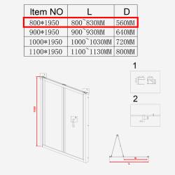 DRZWI PRYSZNICOWE SH09A CHROM 80 CM 6 MM SH09A-80