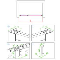 DRZWI PRYSZNICOWE UCHYLNE SH08D DO WNĘKI CZARNE 110 CM 6 MM SH08D-BL-110