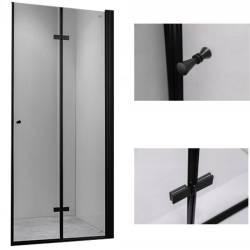 DRZWI PRYSZNICOWE SH01F CZARNE 130 CM 6 MM SH01F-BL-130
