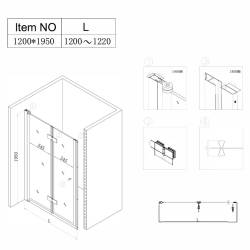 DRZWI PRYSZNICOWE SH01E CHROM 120 CM 6 MM SH01E-120