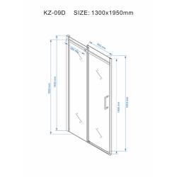 DRZWI PRYSZNICOWE KZ09D CZARNE 125-130 CM 8 MM KZ09D-BL-130