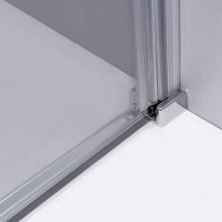 DRZWI PRYSZNICOWE + BRODZIK SH03B/ST03A CHROM/CZARNY 95-100/100X80 CM 8 MM SH03B+ST03A-BL