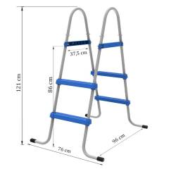 DRABINKA DO BASENU OGRODOWEGO DWUSTRONNA SOLIDNA 2-STOPNIOWA LADDER 84 CM LADDER