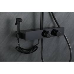 Bateria prysznicowa natynkowa F10BL LCD czarna F10-BL