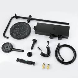 Bateria prysznicowa natynkowa F10BL LCD czarna F10-BL