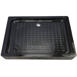 BRODZIK PRYSZNICOWY PROSTOKĄTNY WYSOKI SXL04B CZARNY 110x90 CM SXL04B-BL-110X90
