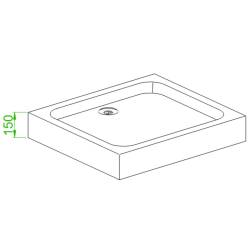 BRODZIK PRYSZNICOWY PROSTOKĄTNY WYSOKI SXL04B CZARNY 110x90 CM SXL04B-BL-110X90