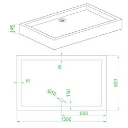 BRODZIK PRYSZNICOWY PROSTOKĄTNY WYSOKI SXL03F BIAŁY 130x80 CM SXL03F-WH-130X80