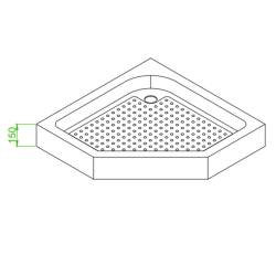 BRODZIK PRYSZNICOWY PIĘCIOKĄTNY WYSOKI SXL07C BIAŁY 100x100 CM SXL07C-WH-100
