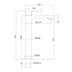 BATERIA ŁAZIENKOWA UMYWALKOWA F211HC ZŁOTA F211HC-GL