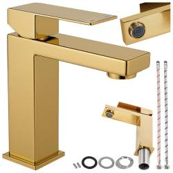 BATERIA ŁAZIENKOWA UMYWALKOWA F211C ZŁOTA F211C-GL