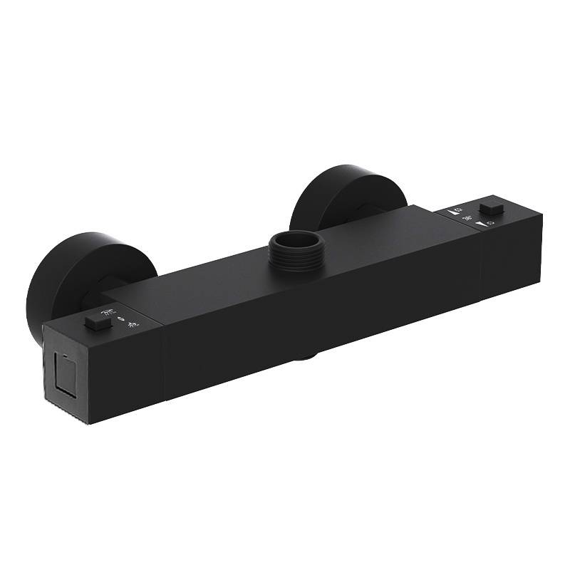 BATERIA PRYSZNICOWA Z TERMOSTATEM ŚCIENNA ŁAZIENKOWA T207B-BL CZARNA T207B-BL
