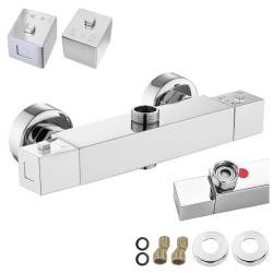 BATERIA PRYSZNICOWA Z TERMOSTATEM ŚCIENNA ŁAZIENKOWA T207A CHROM T207A