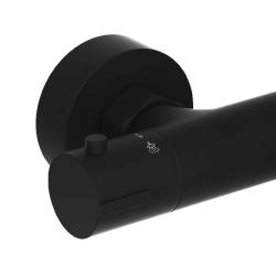 BATERIA PRYSZNICOWA Z TERMOSTATEM ŁAZIENKOWA ŚCIENNA T204B CZARNA T204B-BL