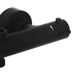 BATERIA PRYSZNICOWA Z TERMOSTATEM ŁAZIENKOWA ŚCIENNA T204B CZARNA T204B-BL