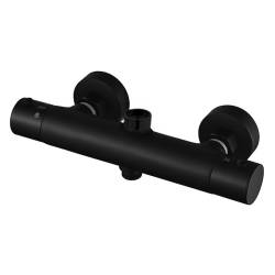 BATERIA PRYSZNICOWA Z TERMOSTATEM ŁAZIENKOWA ŚCIENNA T204B CZARNA T204B-BL