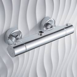 BATERIA PRYSZNICOWA Z TERMOSTATEM ŁAZIENKOWA ŚCIENNA T203A CHROM T203A