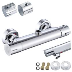 BATERIA PRYSZNICOWA Z TERMOSTATEM ŁAZIENKOWA ŚCIENNA T203A CHROM T203A