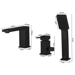 BATERIA ŁAZIENKOWA NAWANNOWA F301B CZARNA F301B-BL