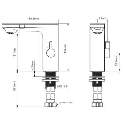 BATERIA ŁAZIENKOWA BEZDOTYKOWA F14-GR SZARA LCD F14-GR