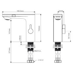 BATERIA ŁAZIENKOWA BEZDOTYKOWA F14-BL CZARNA LCD F14-BL