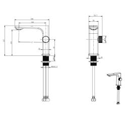 BATERIA UMYWALKOWA ŁAZIENKOWA F11B CZARNA F11-BL