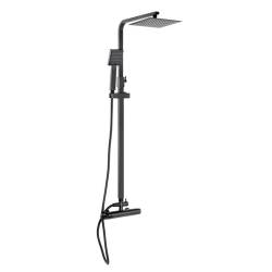 BATERIA PRYSZNICOWA ŁAZIENKOWA Z DESZCZOWNICĄ T15B CZARNA T15B-BL