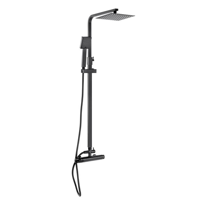 BATERIA PRYSZNICOWA ŁAZIENKOWA Z DESZCZOWNICĄ T15B CZARNA T15B-BL
