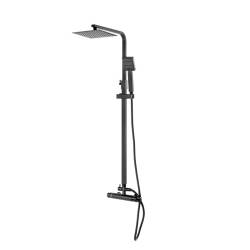 BATERIA PRYSZNICOWA ŁAZIENKOWA Z DESZCZOWNICĄ T15B CZARNA T15B-BL