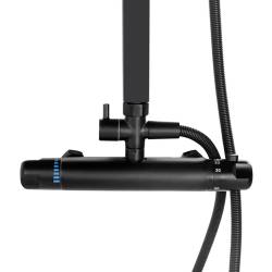 BATERIA PRYSZNICOWA ŁAZIENKOWA Z DESZCZOWNICĄ T15B CZARNA T15B-BL