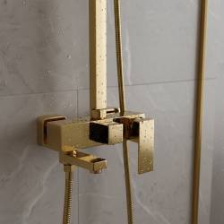 BATERIA PRYSZNICOWA ŁAZIENKOWA Z DESZCZOWNICĄ F170C ZŁOTA F170C-GL